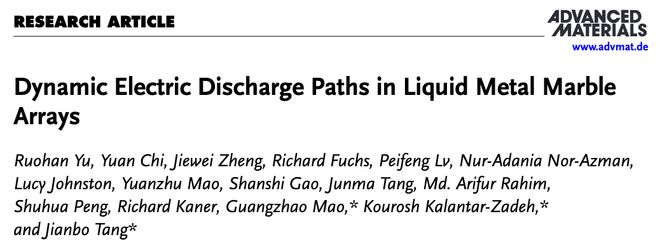 科学家提出基于液态金属小球的放电现象可视化方案为开发液态金属赋能的智能材料体系提供新平台(图7)